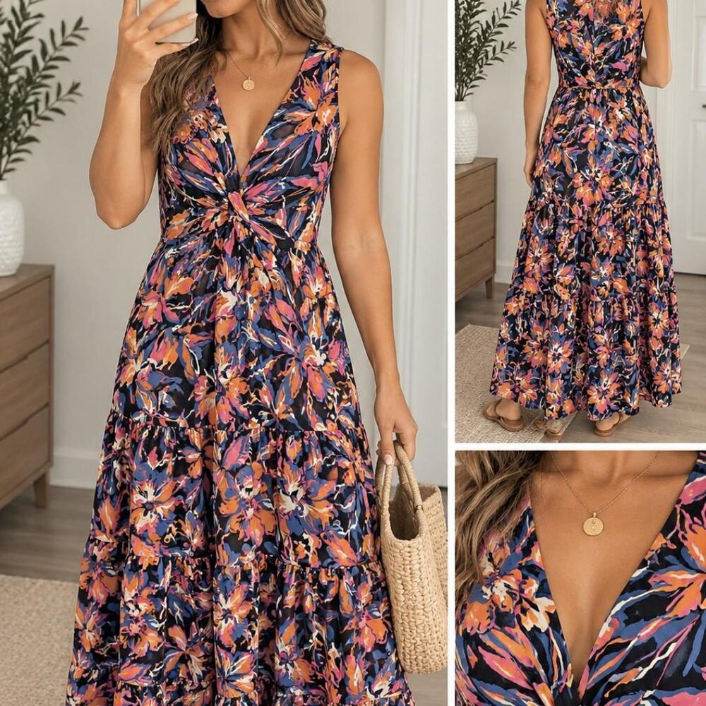 French connection floral midi dress